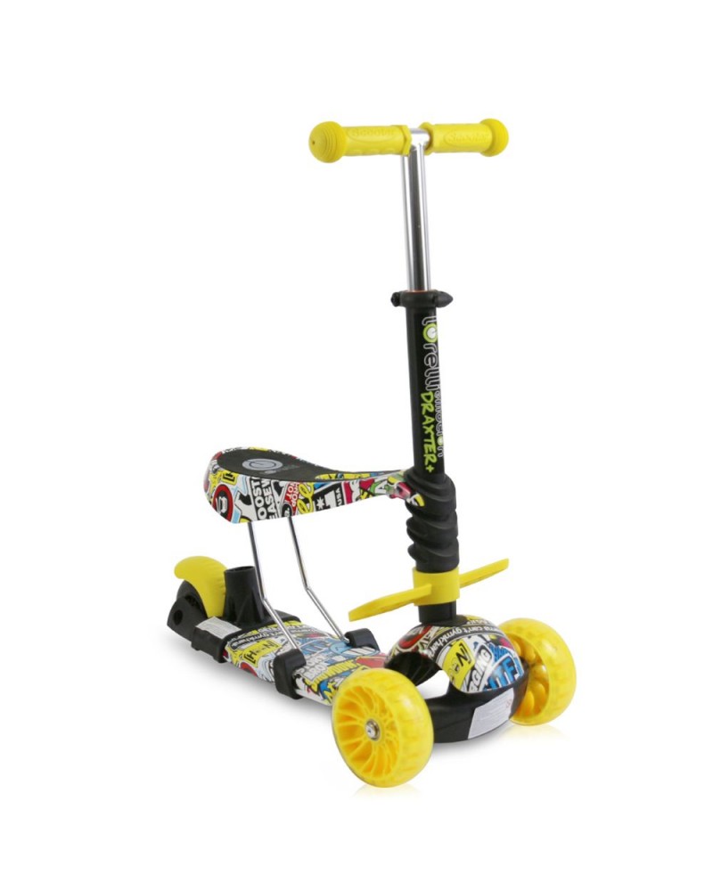 Patinete Evolutivo Con Asiento Y Mango Parental Draxter Plus Black Graffiti  con Ofertas en Carrefour